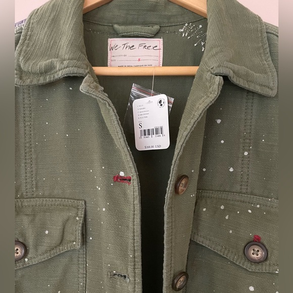 Free People Olive Green Star-Patterned Women's Jacket - Picture 6 of 16